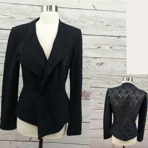 CLOSING SALE Cache Lace Panel Black Blazer 6